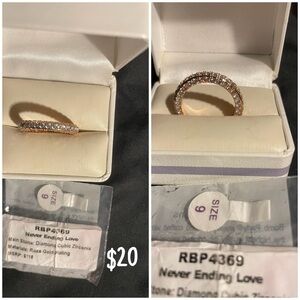 Never Ending Love Rose Gold Plated Ring with Cubic Zirconia